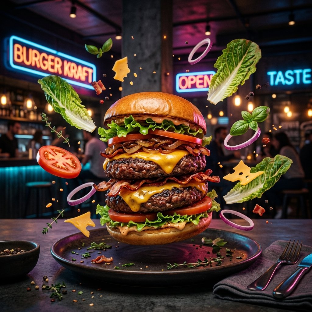 Giant floating burger